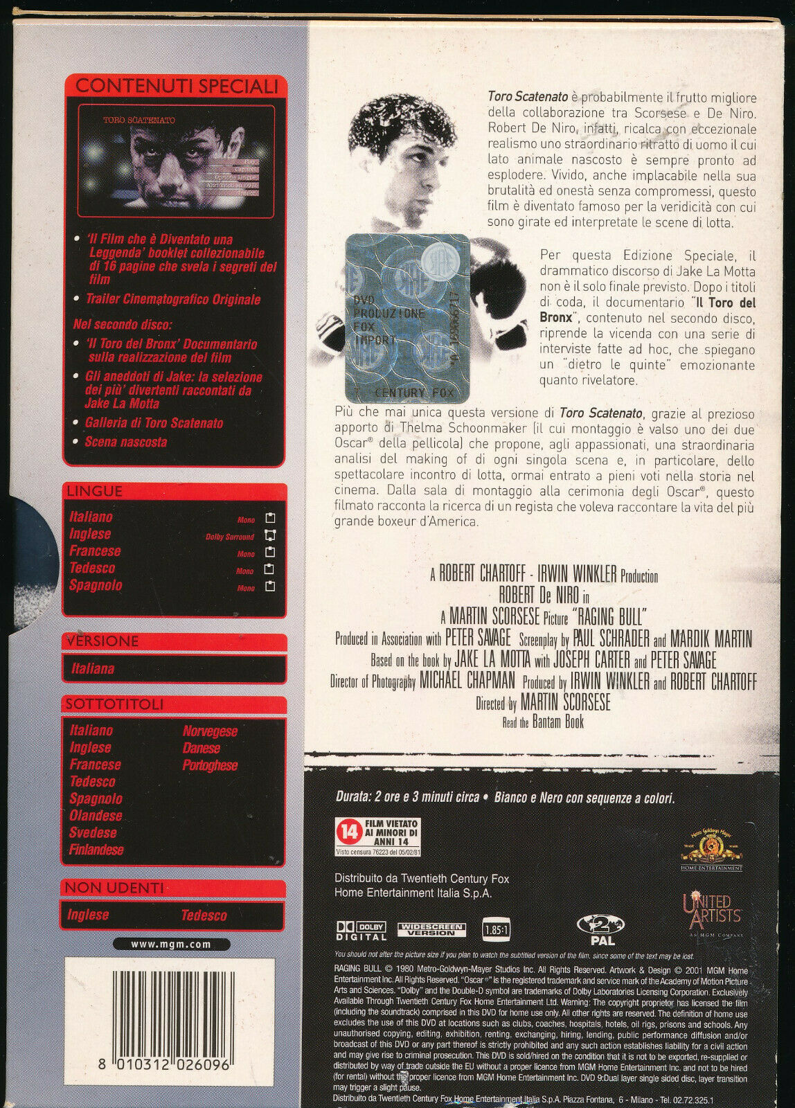 EBOND Toro Scatenato  DVD EDizione Speciale D559415