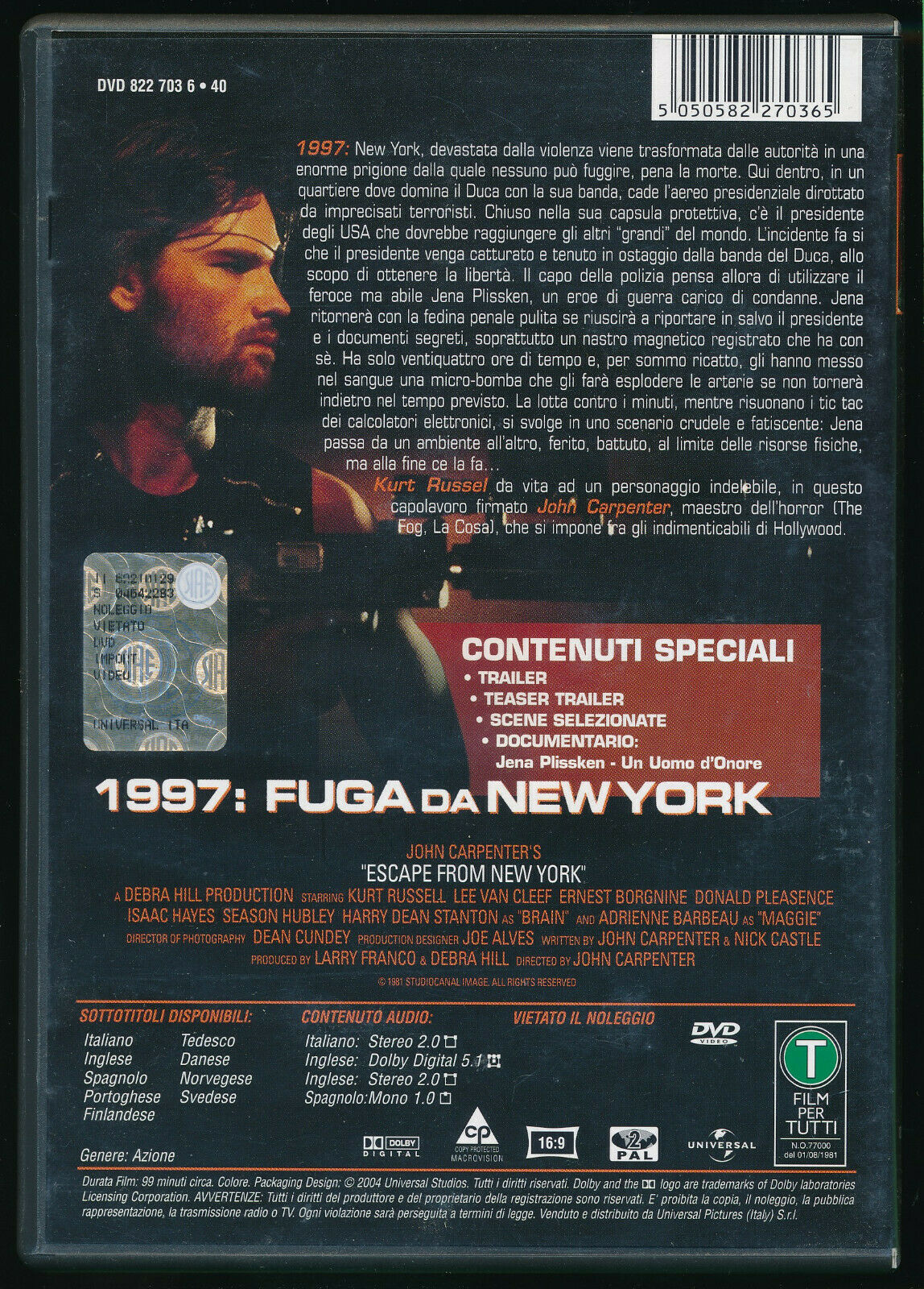 EBOND  1997:fuga Da New York DVD D559855