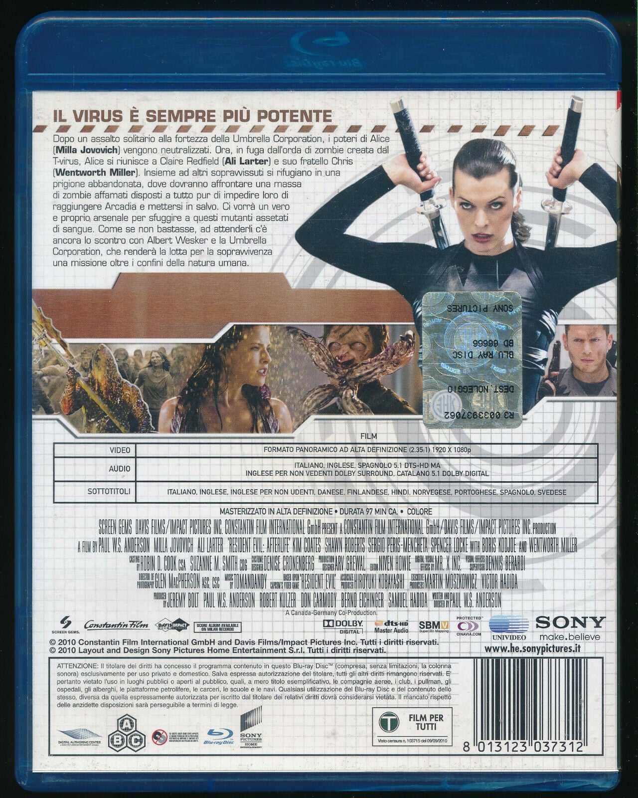 EBOND Resident Evil - Afterlife  BLURAY  Ex Noleggio BLURAY D560115