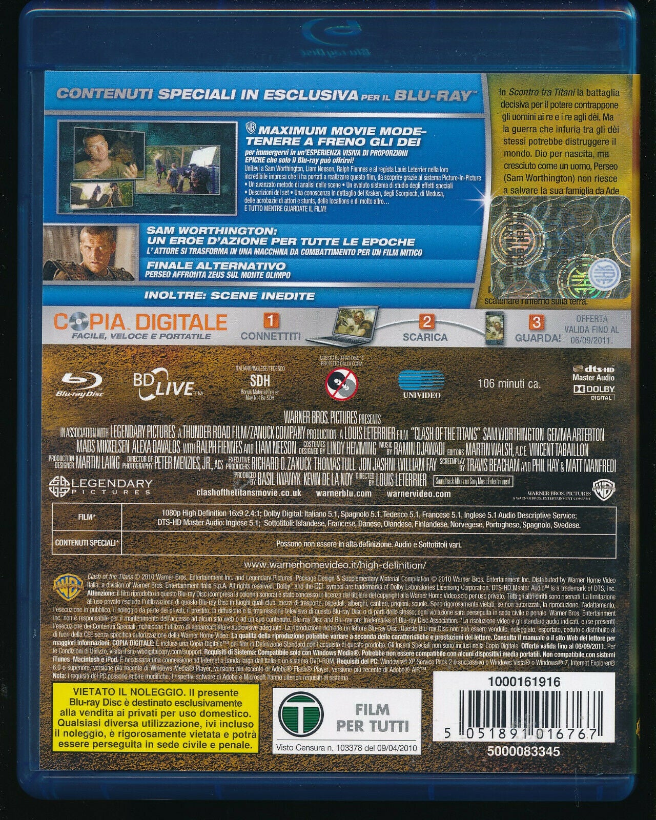 EBOND Scontro Tra Titani  BLURAY + DVD BLURAY  BLURAY BLURAY D561728