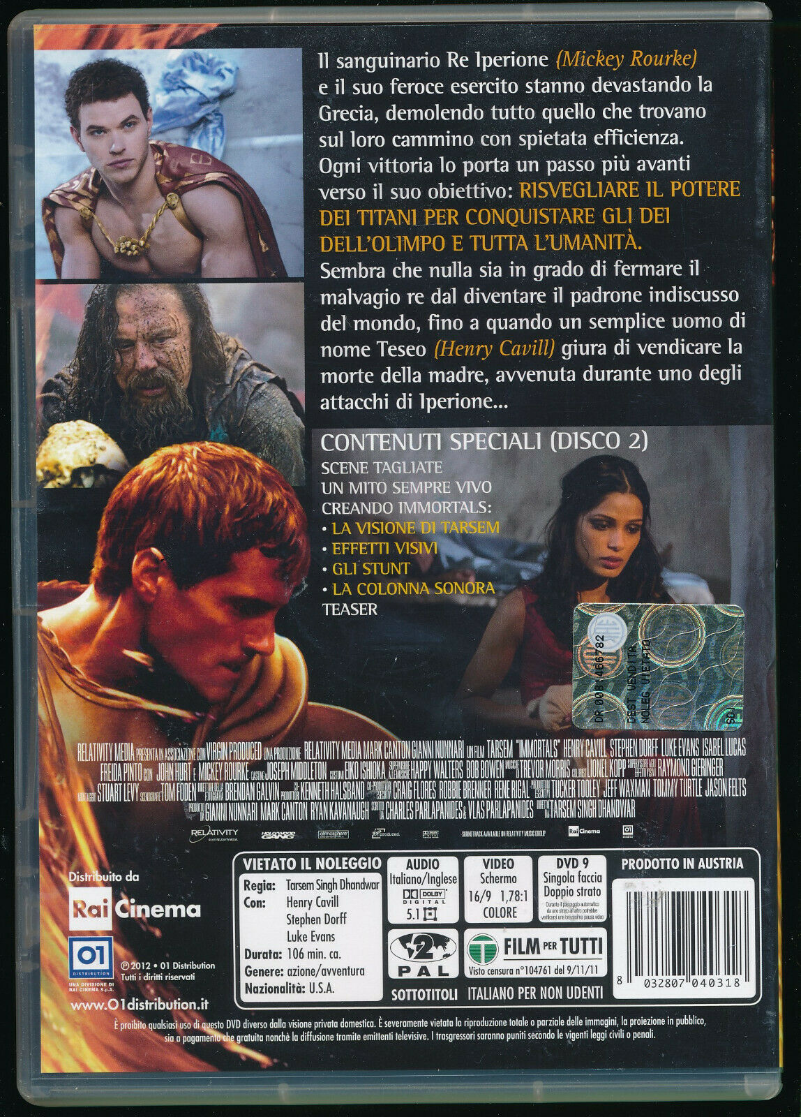 EBOND Immortals 3d DVD  Non Contiene Gli Occhiali 3d D562147
