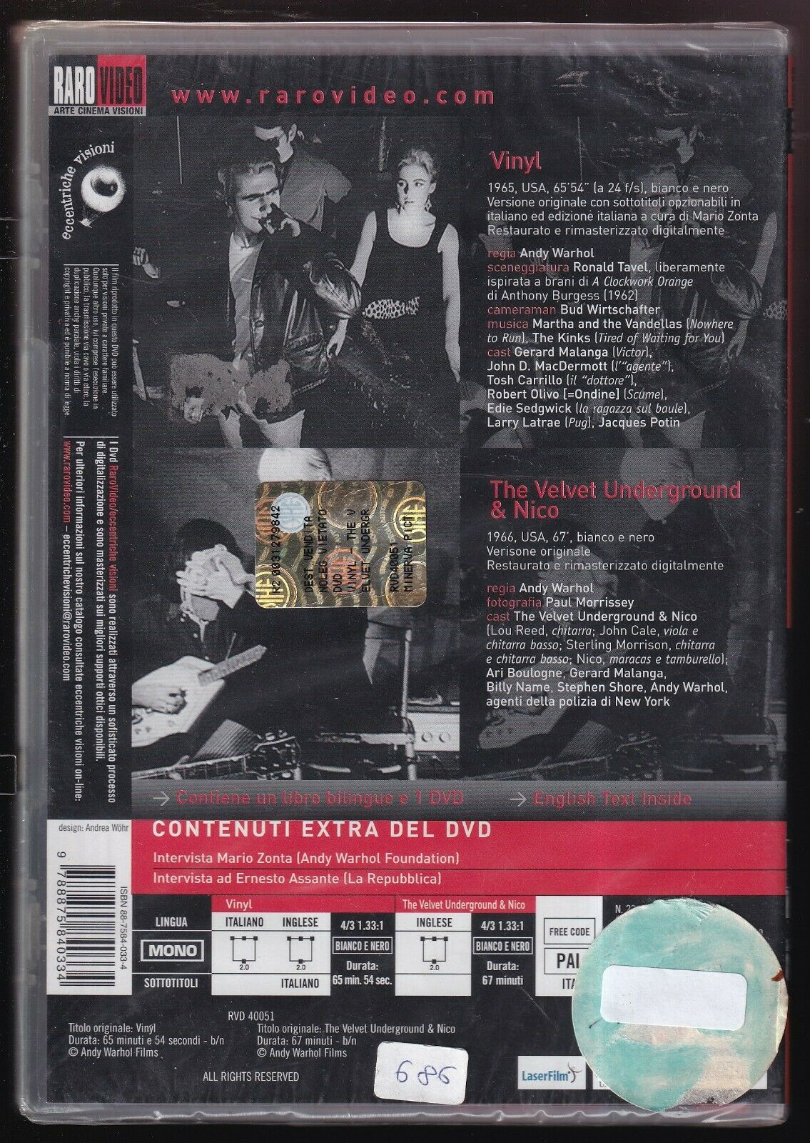 EBOND The Velvet Underground & Nico + Contenuti Extra Raro Video DVD D563114