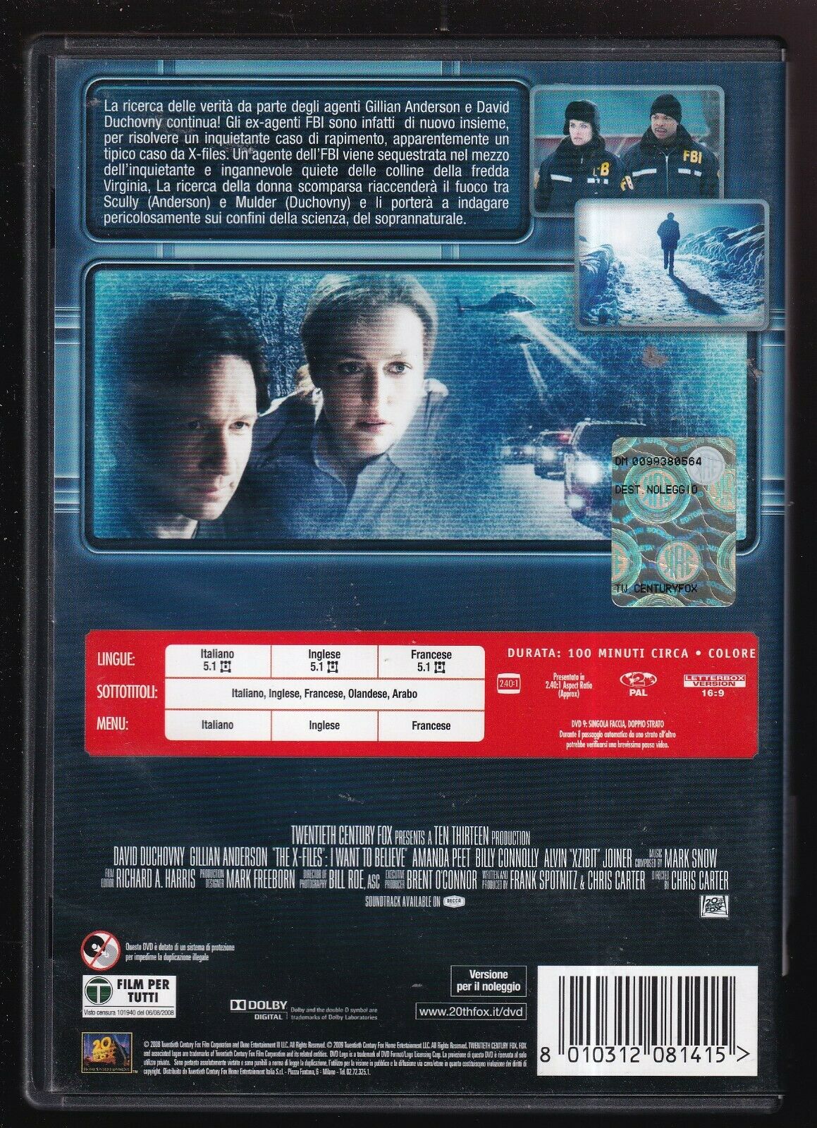 EBOND X Files Voglio Crederci   DVD Ex Noleggio D564108