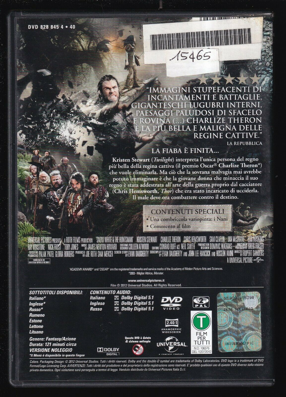 EBOND Biancaneve E Il Cacciatore DVD Ex Noleggio D565553