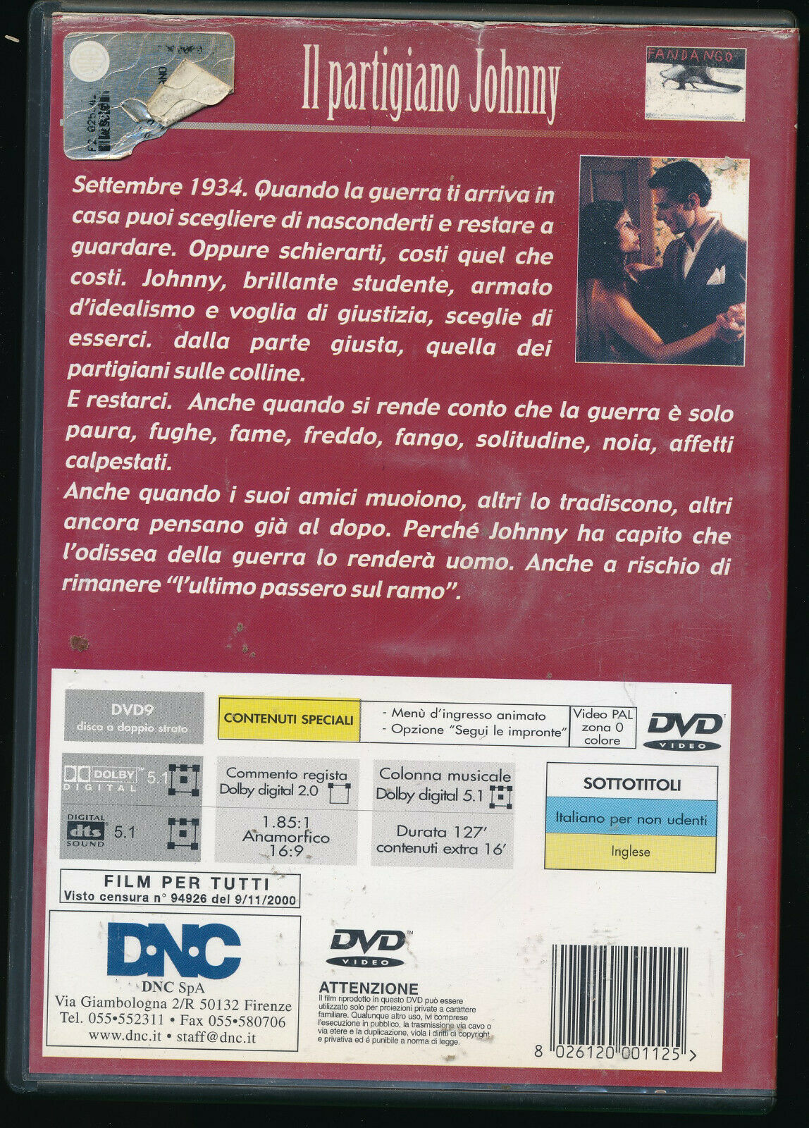 EBOND Il Partigiano Johnny  DVD D567112