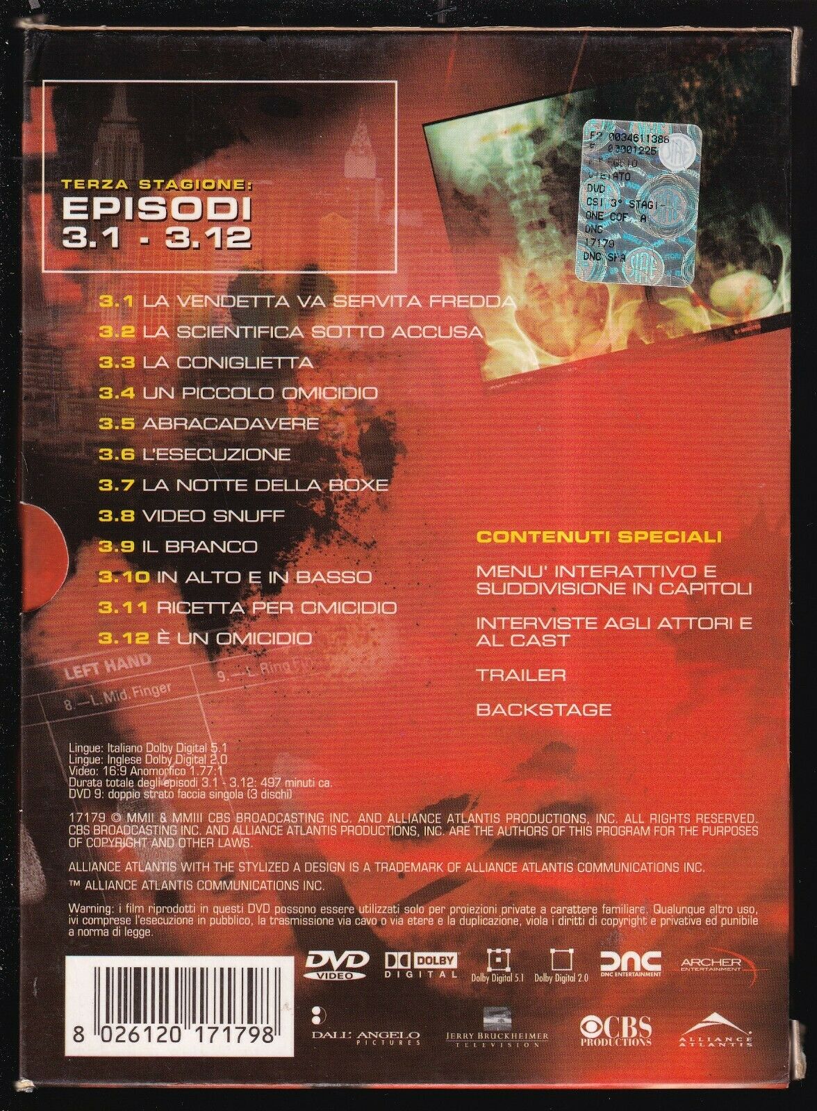 EBOND C.s.i. - Scena Del Crimine - Stagione 03 Vol.01 Eps 01-12 (3 DVD) D567306