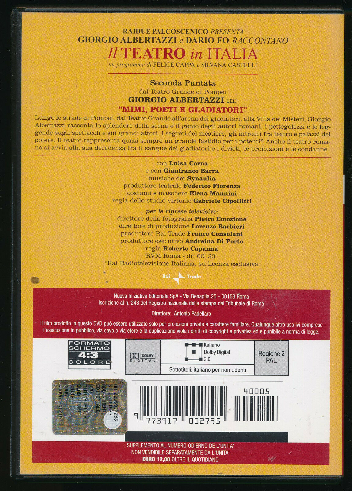 EBOND  Il Teatro In Italia  Mimi, Poeti e Gladiatori  DVD  Editoriale D568644