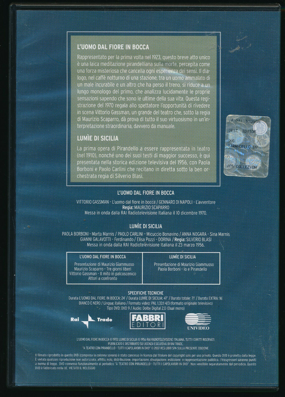 EBOND  L'uomo Dal Fiore In Bocca - Lumie Di Sicilia DVD  Editoriale D570320
