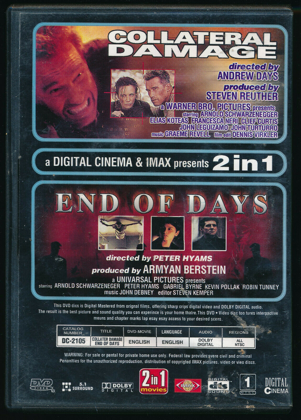 EBOND Collateral Damage - End Of Days DVD  Uk Edition 2 In 1 D571128