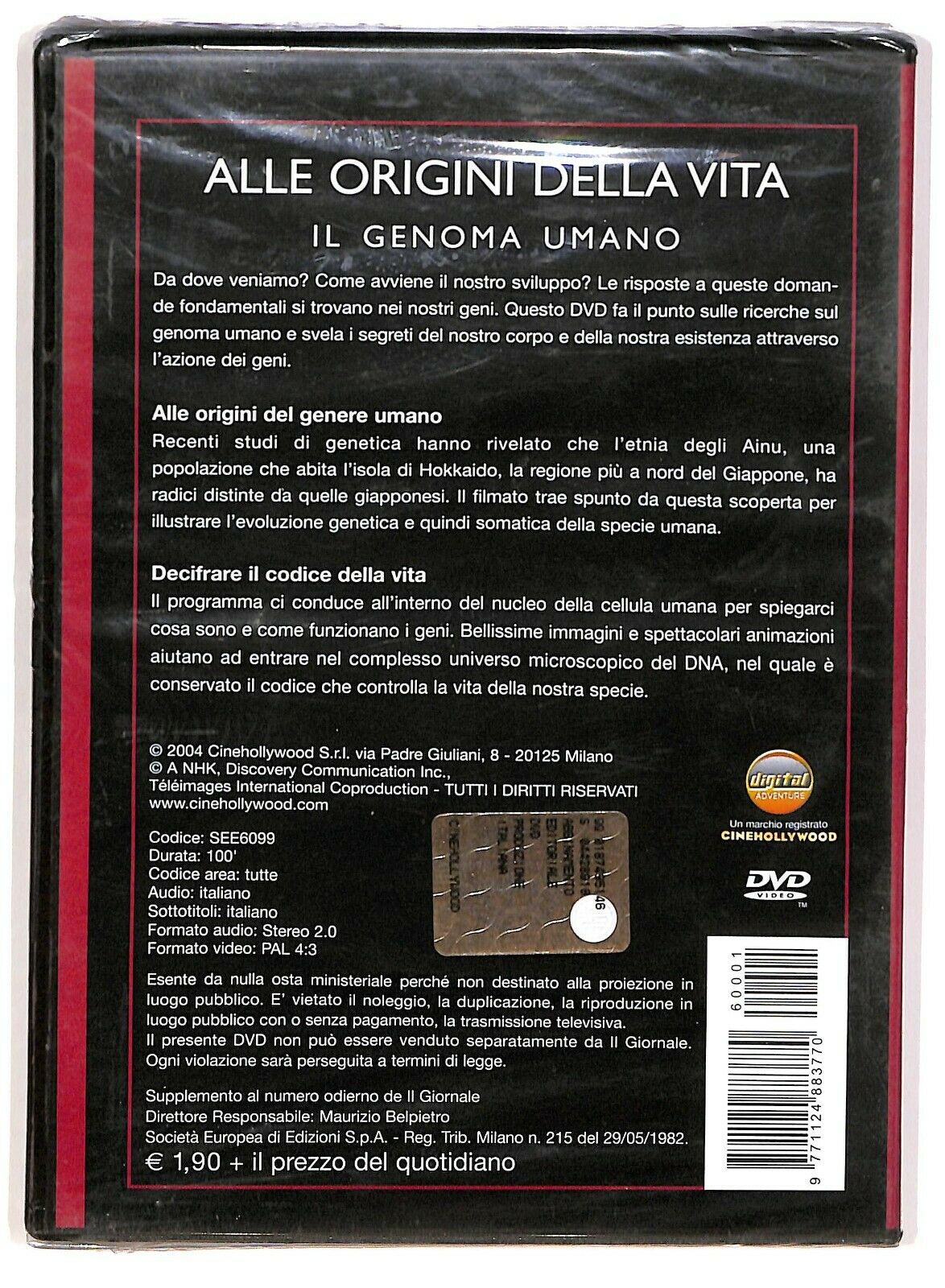 EBOND Alle Origini Della Vita DVD Editoriale D573310