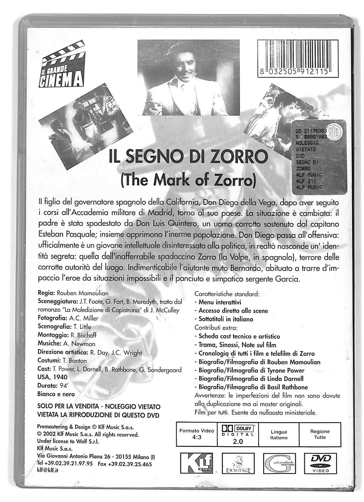 EBOND Il Segno Di Zorro  DVD D573403