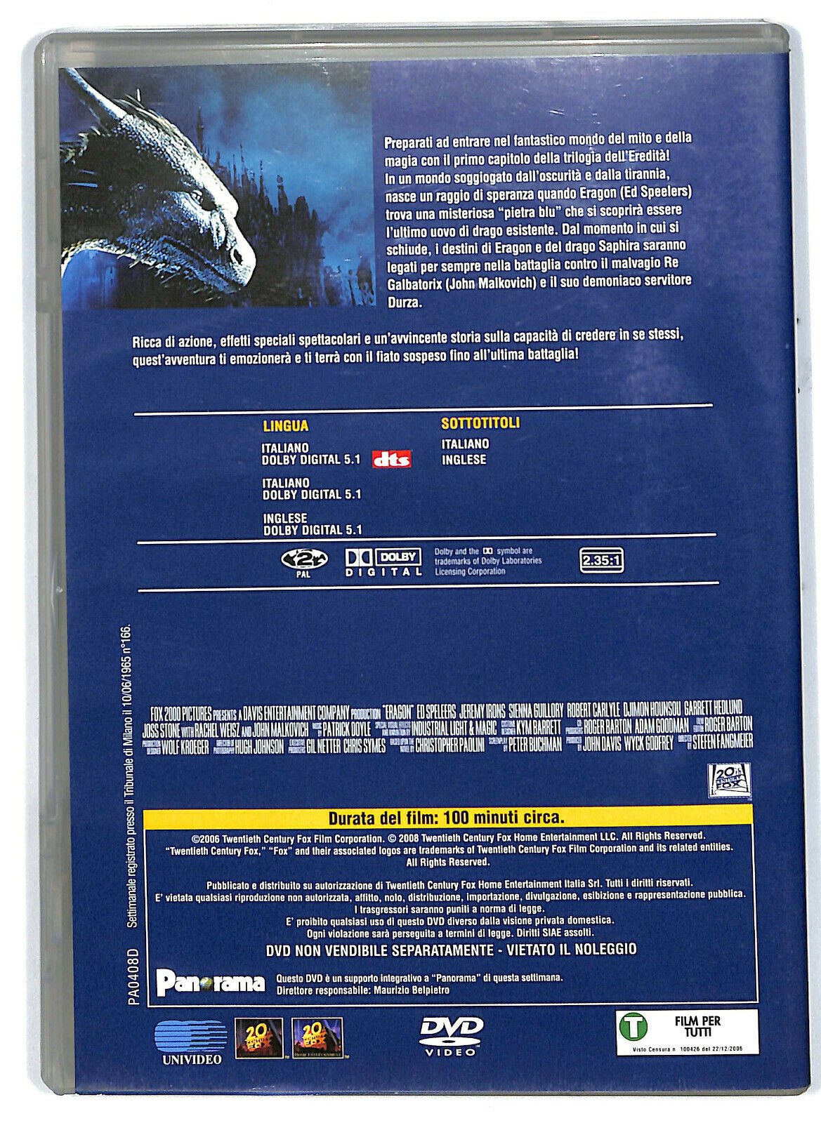 EBOND Eragon  DVD  Editoriale D573547