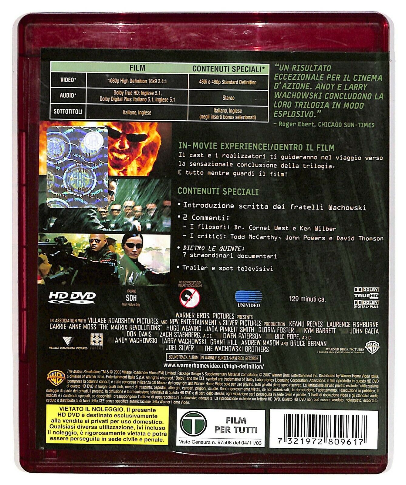 EBOND Matrix Revolutions (hd DVD) D574326