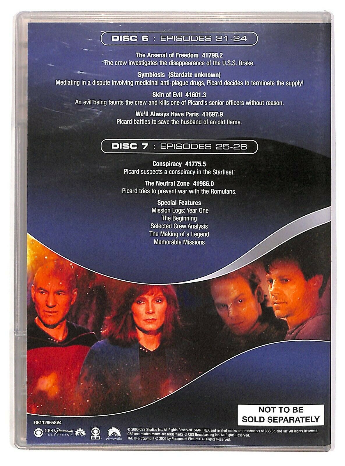 EBOND Star Trek The Next Generation Vol.4 Disco 6-7 Stag.1 Eps 21-26 DVD D574528