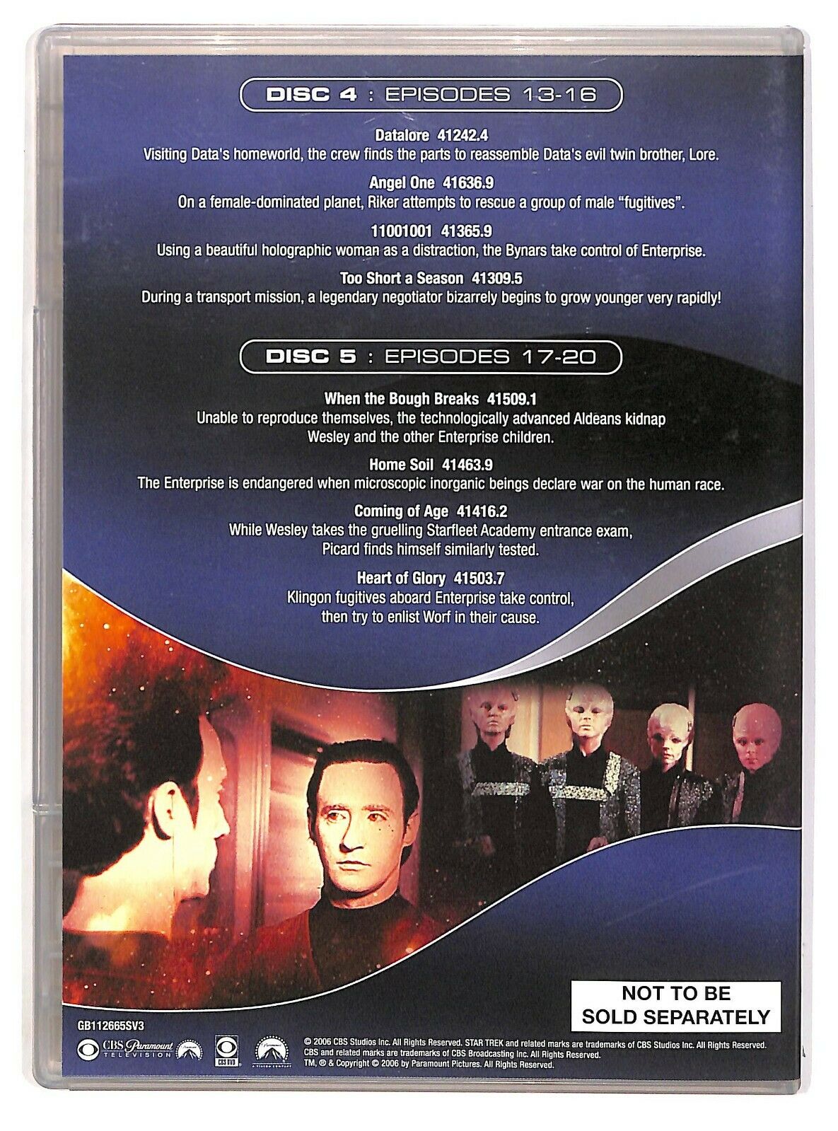 EBOND Star Trek The Next Generation Vol.3 Disco 4-5 Stag.1 Eps 13-20 DVD D574529