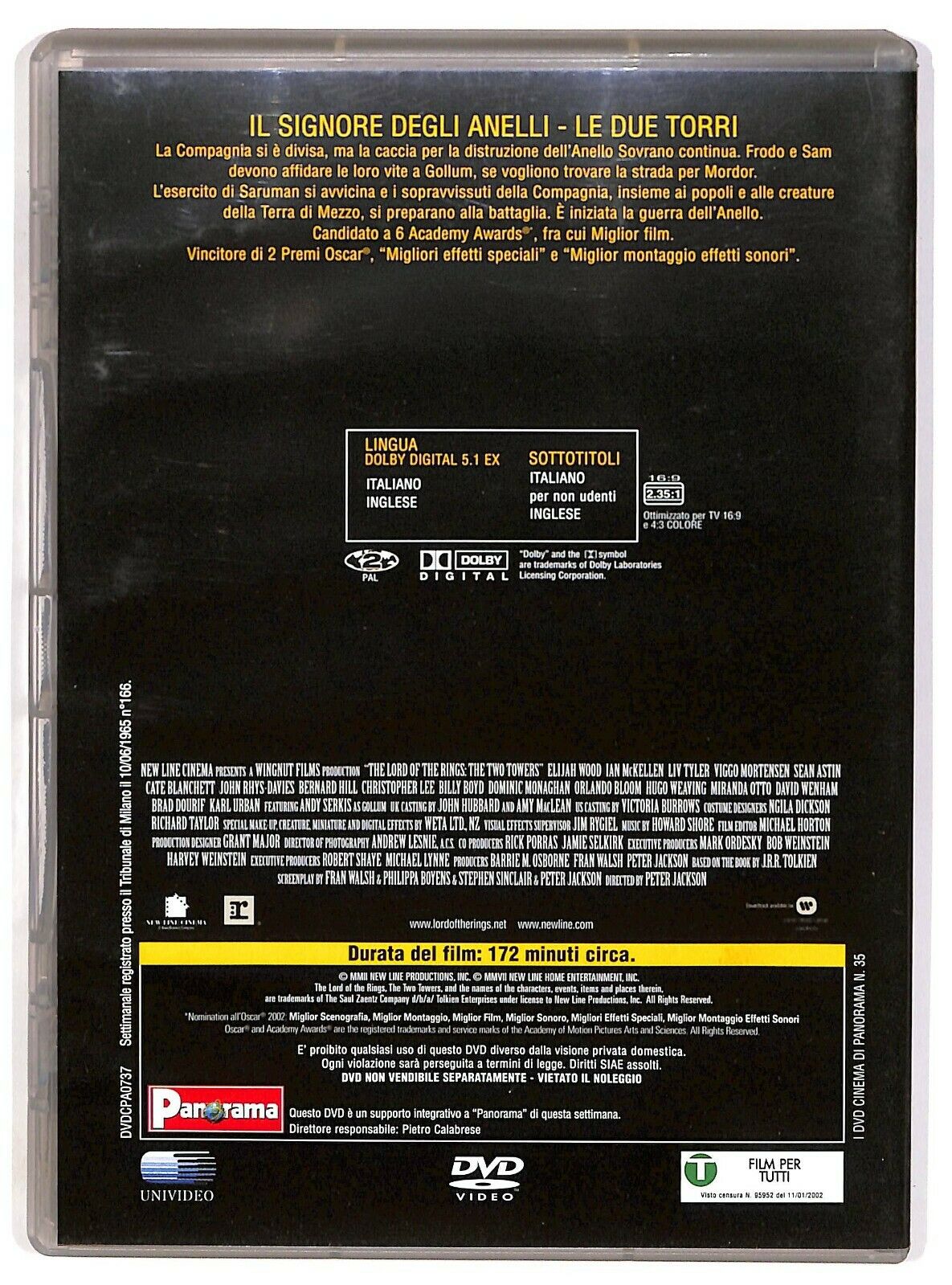 EBOND Il Signore Degli Anelli Le Due Torri  DVD Editoriale D575116