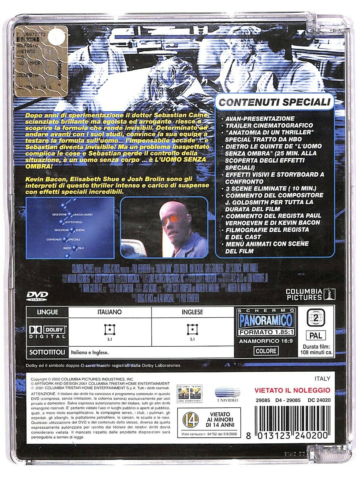 EBOND L'uomo Senza Ombra DVD Super Jewel Box D575752