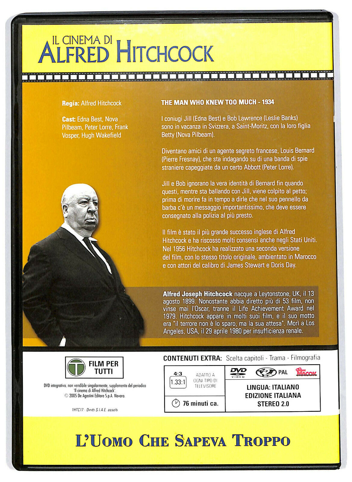 EBOND  Alfred Hitchcock -  L'uomo Che Sapeva Troppo DVD D576702