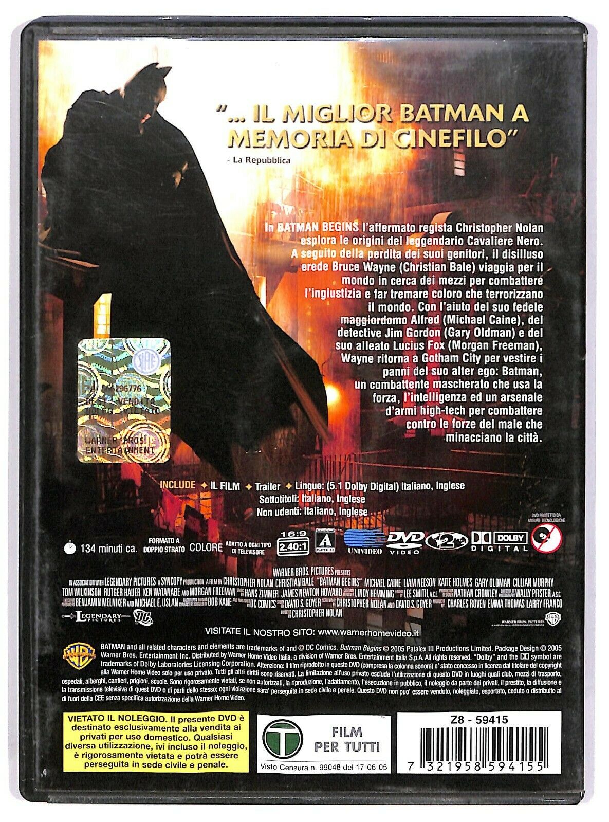 EBOND  Batman Begins Di Christopher Nolan DVD D576815