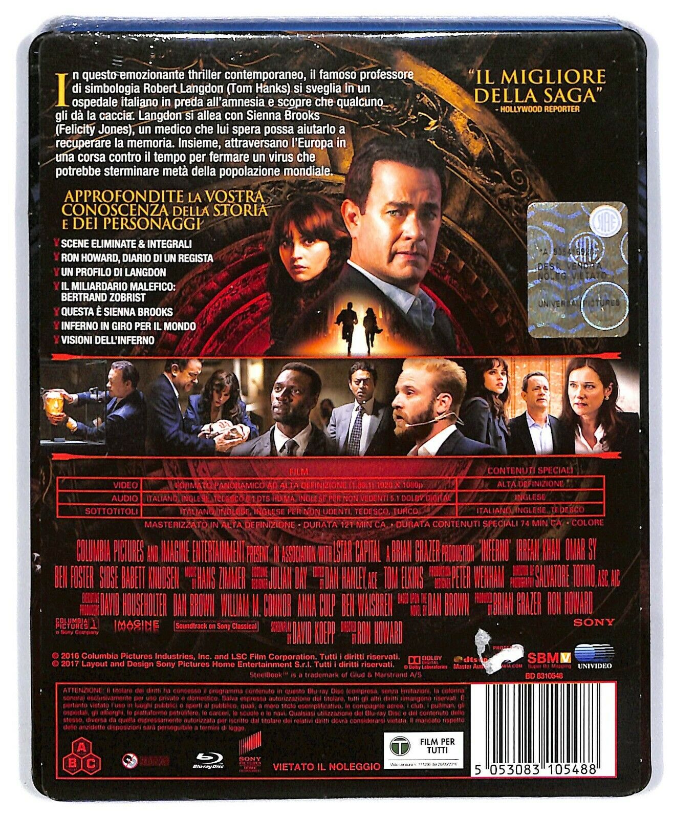 EBOND Inferno Con Tom Hanks BLURAY Steelbox DVD D576849