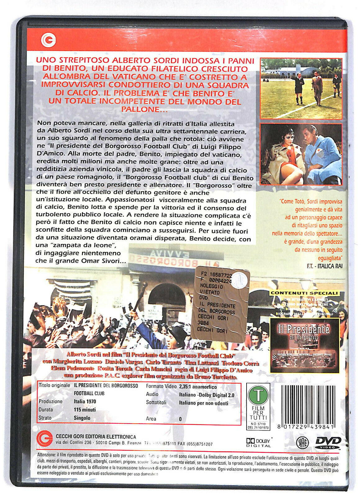 EBOND Il Presidente Del Borgorosso Football Club DVD D578212