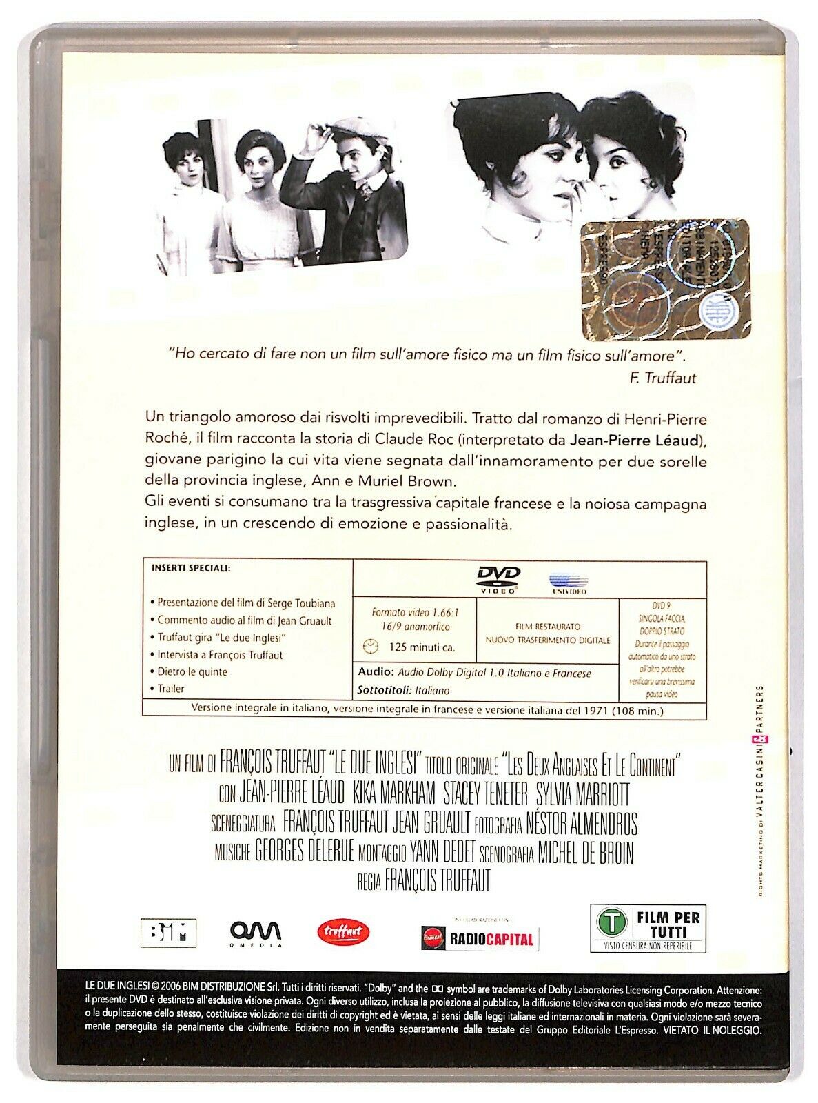 EBOND Le Due Inglesi Di Francois Truffaut DVD Editoriale D579960
