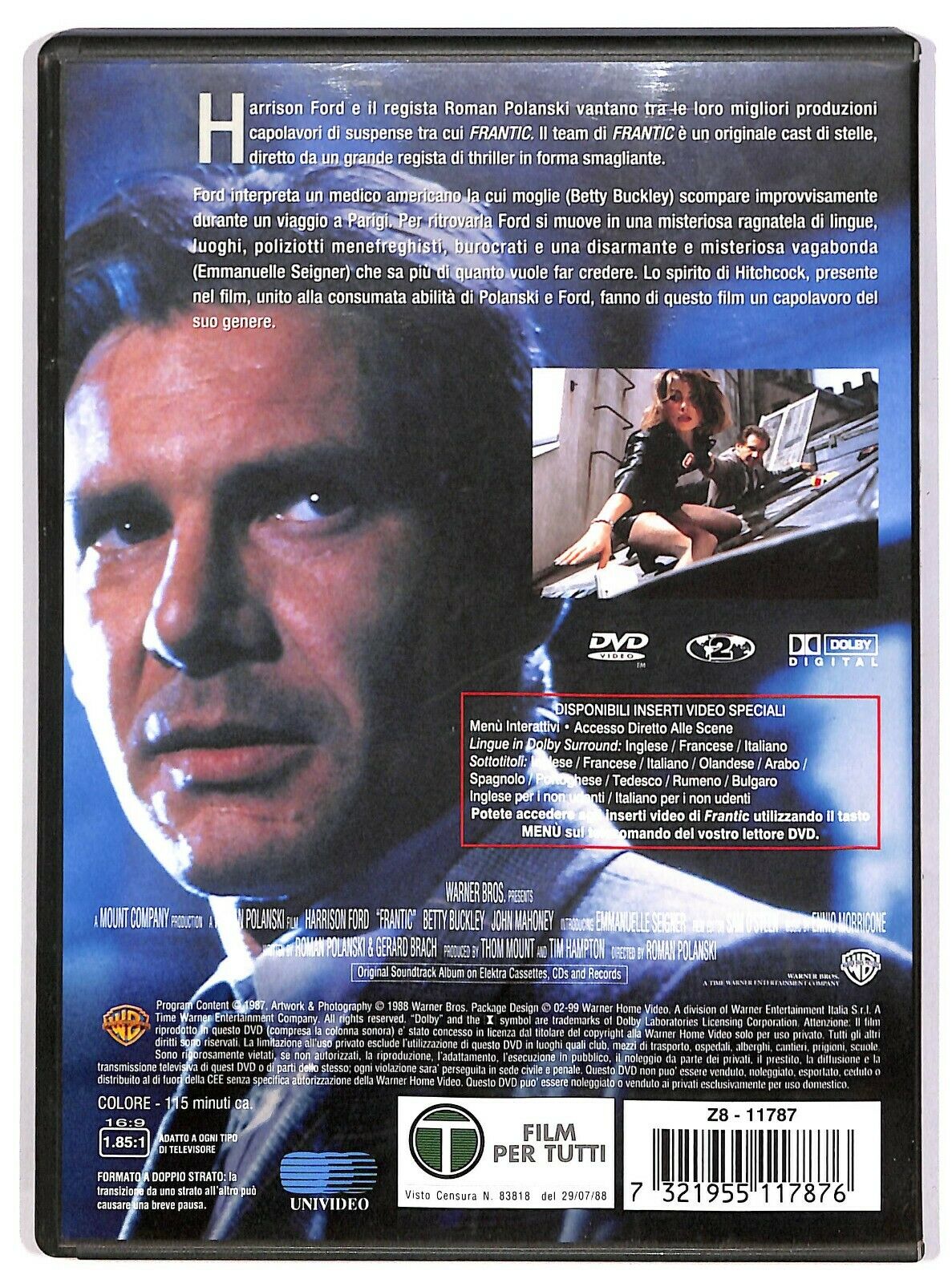 EBOND Frantic Con Harrison Ford DVD D580005