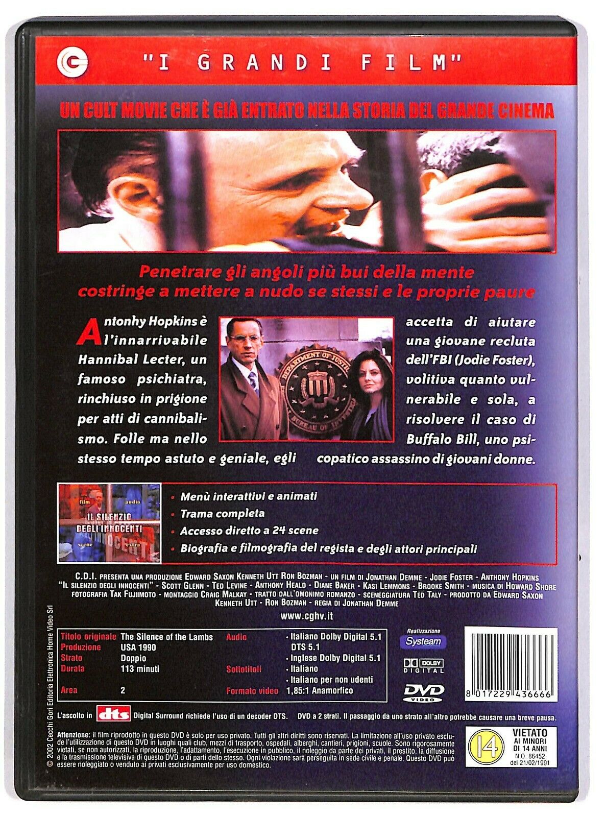 EBOND Il Silenzio Degli Innocenti  DVD D580038