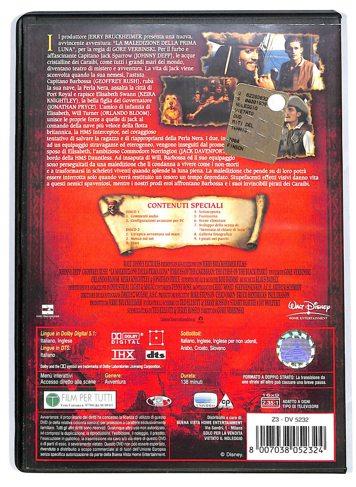 EBOND  Pirati Dei Caraibi La Maledizione Della Prima Luna  DVD  2 Dischi D581148