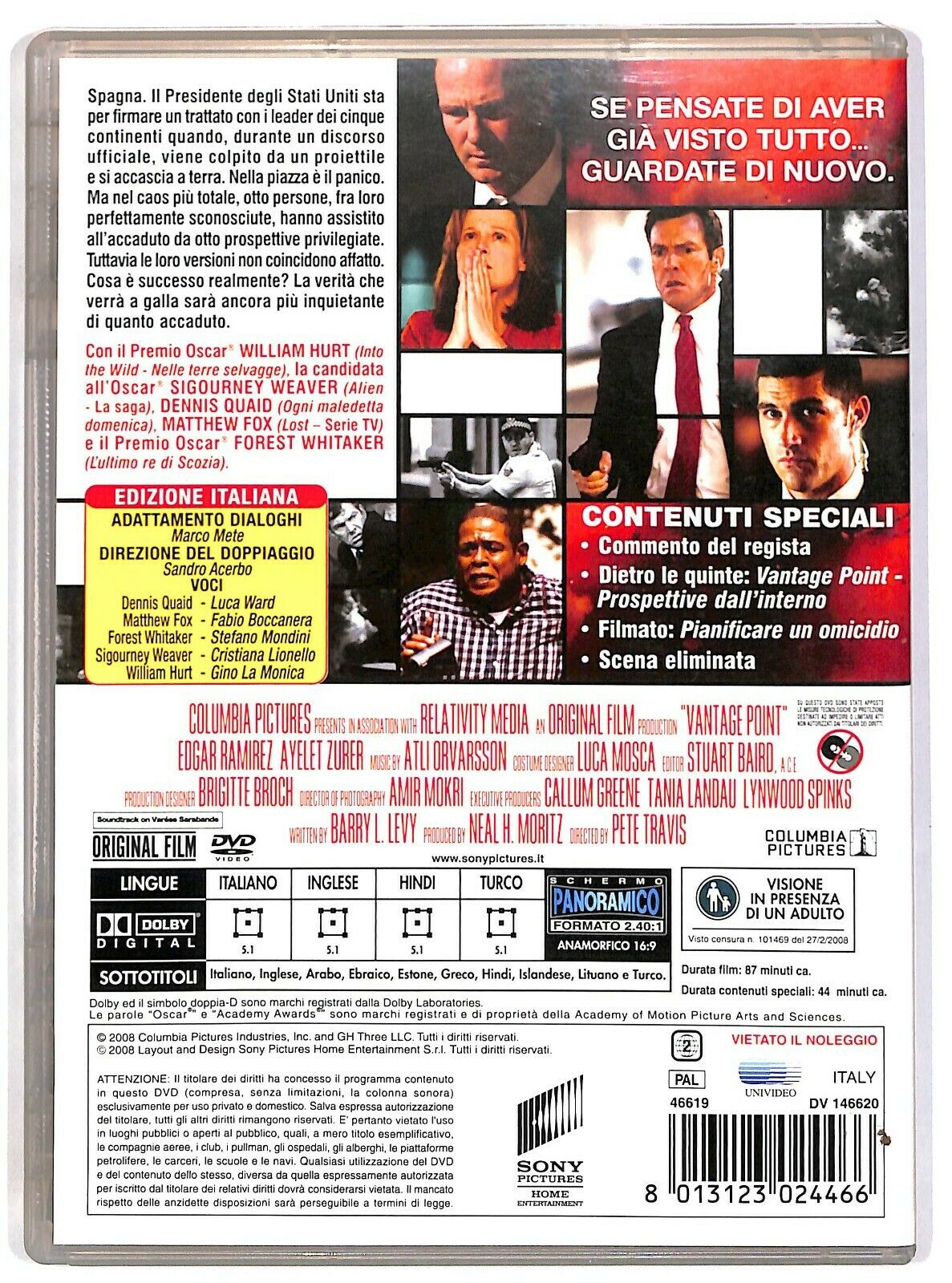 EBOND Vantage Point Prospettive Di Un Delitto Con Dennis Quaid DVD D581404