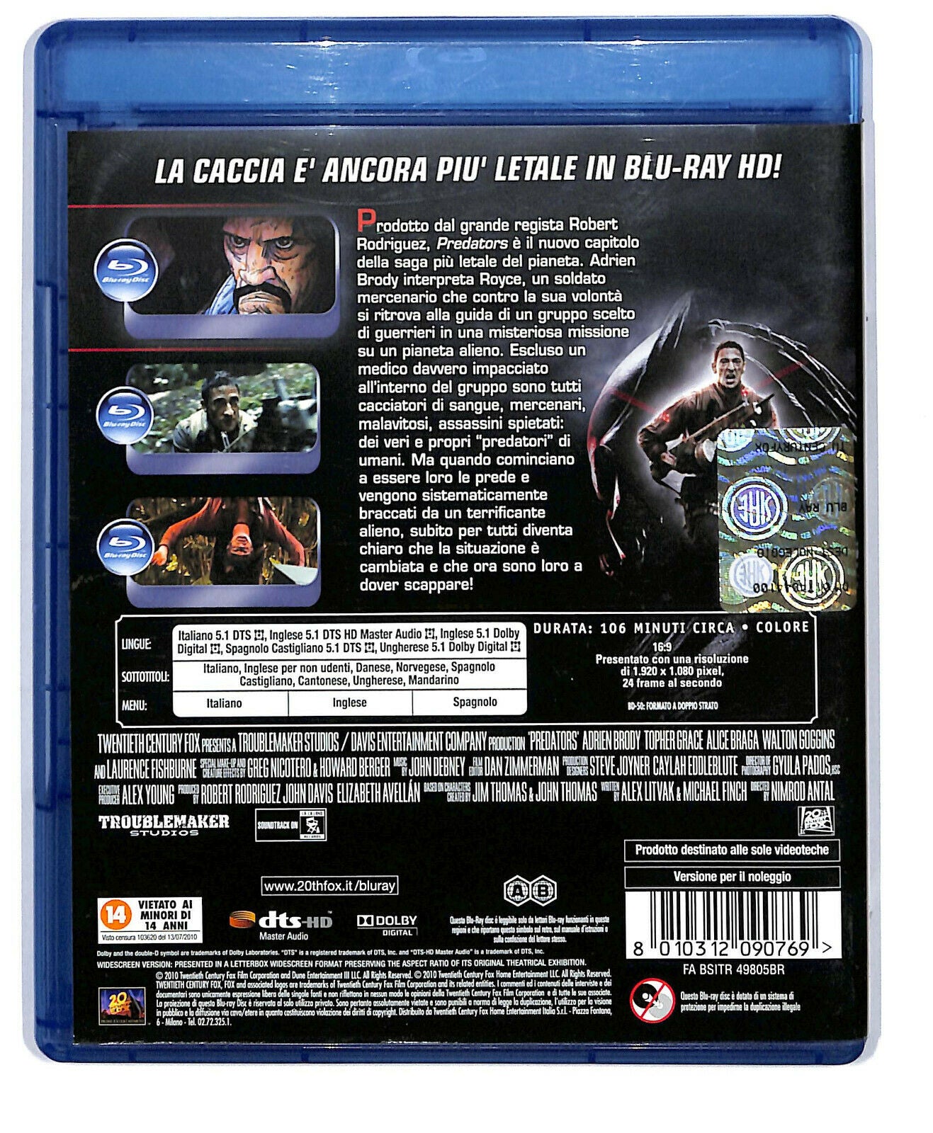 EBOND Predators BLURAY  Ex Noleggio BLURAY D581527