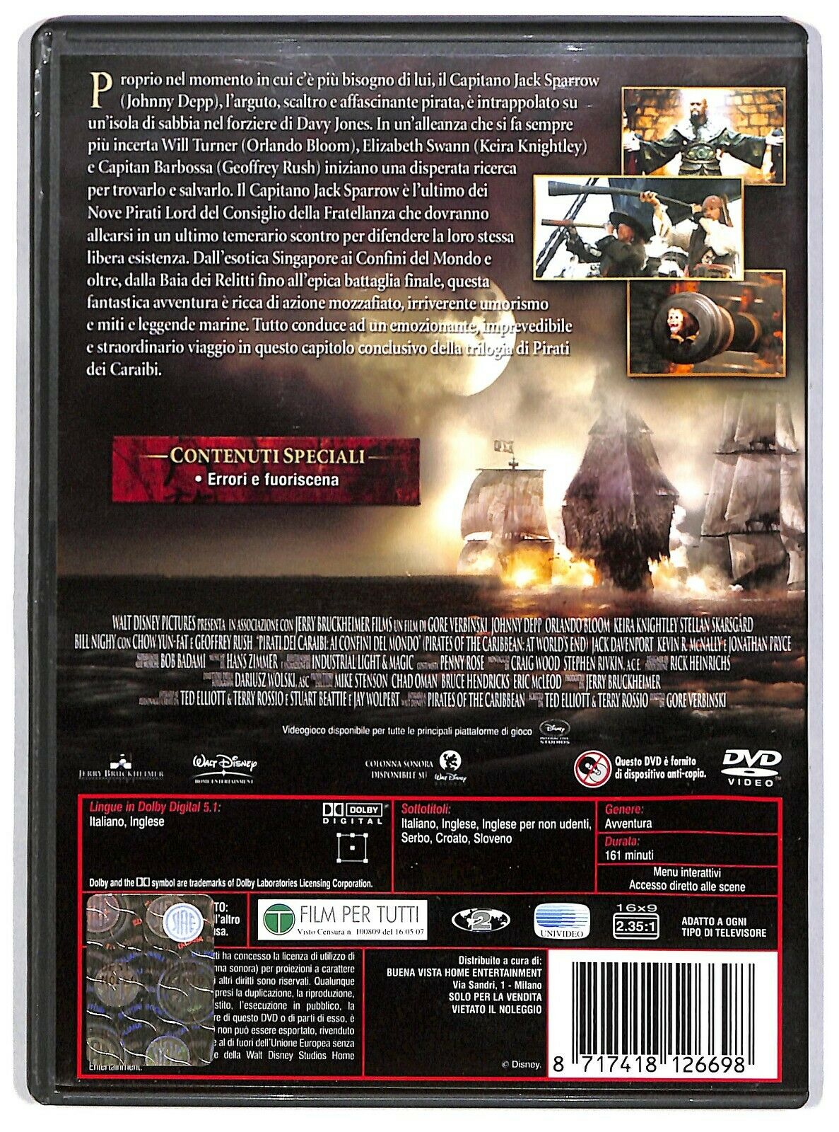 EBOND Pirati Dei Caraibi Ai Confini Del Mondo Con Johnny Depp DVD D581645