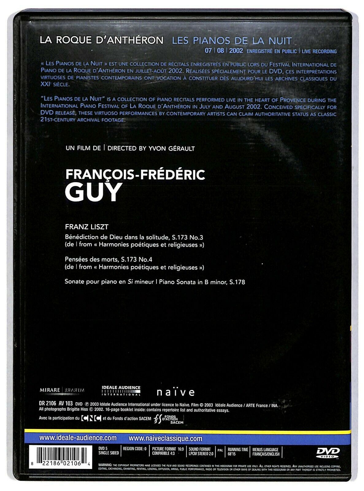 EBOND Francois-frederic Guy. Liszt. Les Pianos De La Nuit DVD D582124