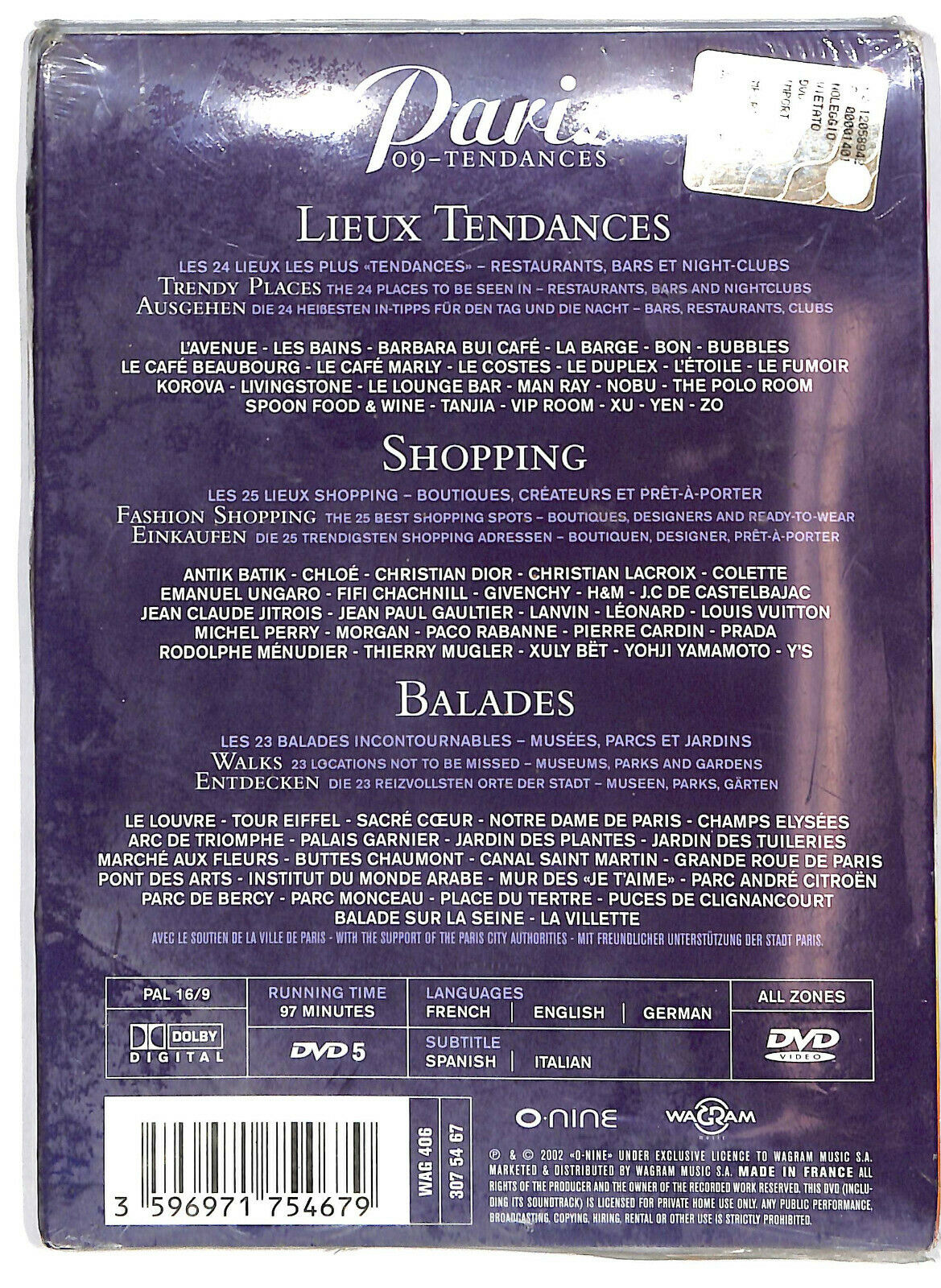 EBOND  Paris 09. Tendances DVD D582315