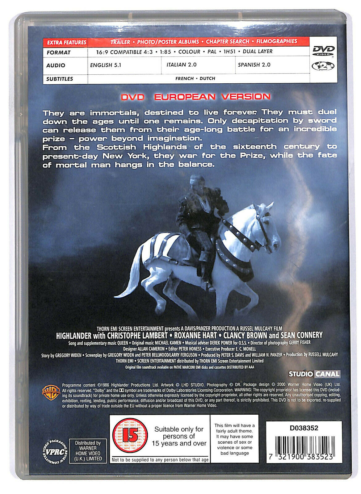 EBOND Highlander  DVD Uk Edition D582717
