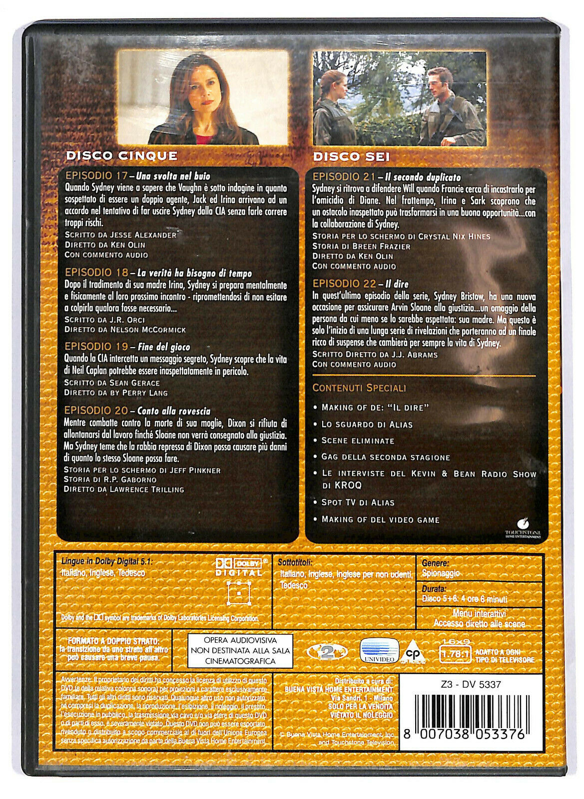EBOND Alias Seconda Serie Vol.3  DVD  Disco Cinque - Sei D583101