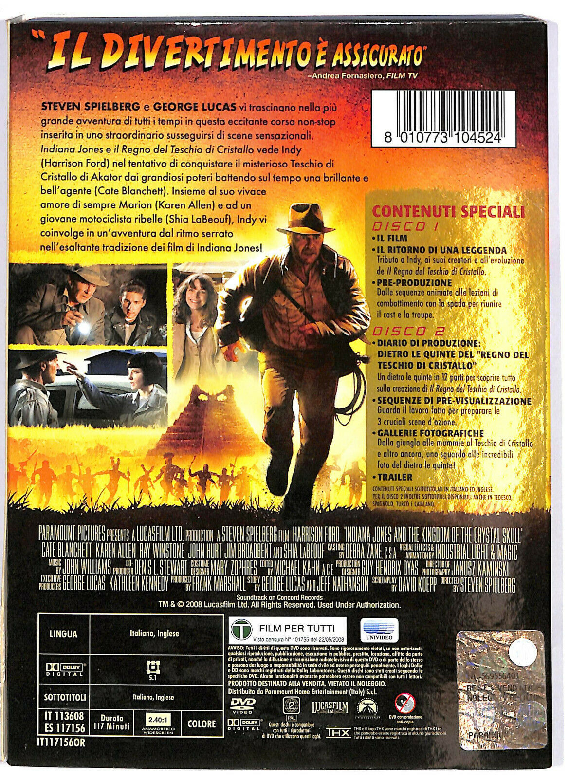 EBOND Indiana Jones e Il Regno Del Teschio Di Cristallo  DVD D583117