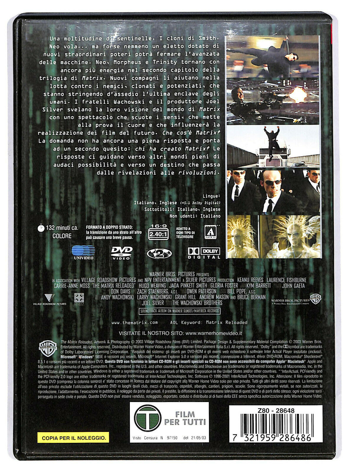 EBOND  Matrix Reloaded DVD  Ex Noleggio D583542