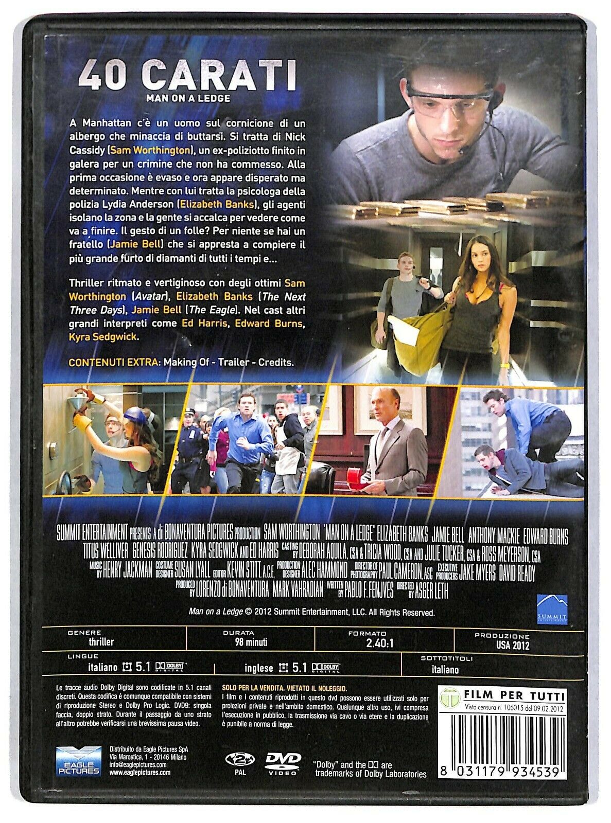 EBOND 40 Carati: Man On a Ledge DVD D583751