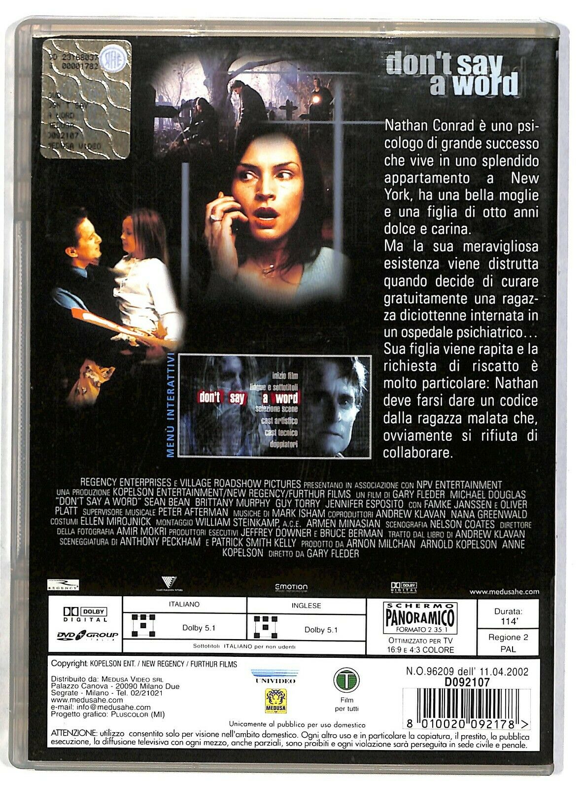 EBOND Don't Say a Word DVD Ex Noleggio D583835