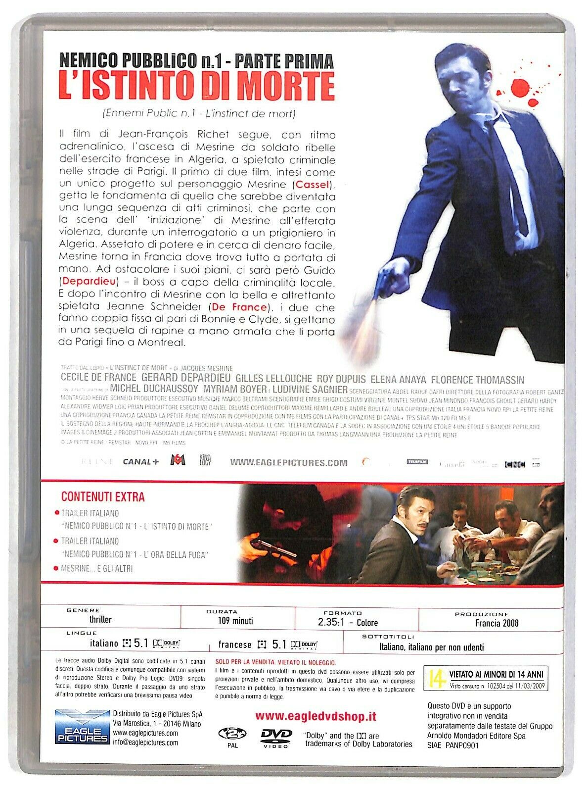 EBOND Nemico Pubblico N.1 Parte Prima L' Istinto Di Morte DVD Editoriale D583851