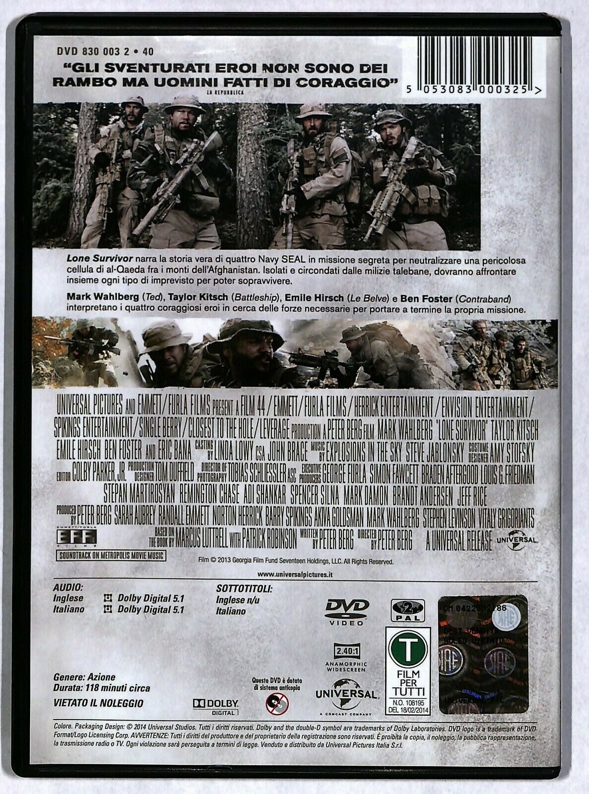 EBOND Lone Survivor  Con Mark Wahlberg DVD D584433