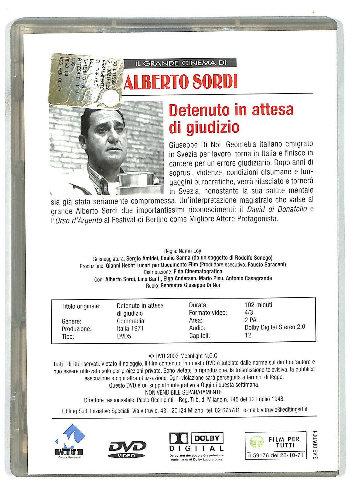 EBOND Detenuto In Attesa Di Giudizio DVD D585466