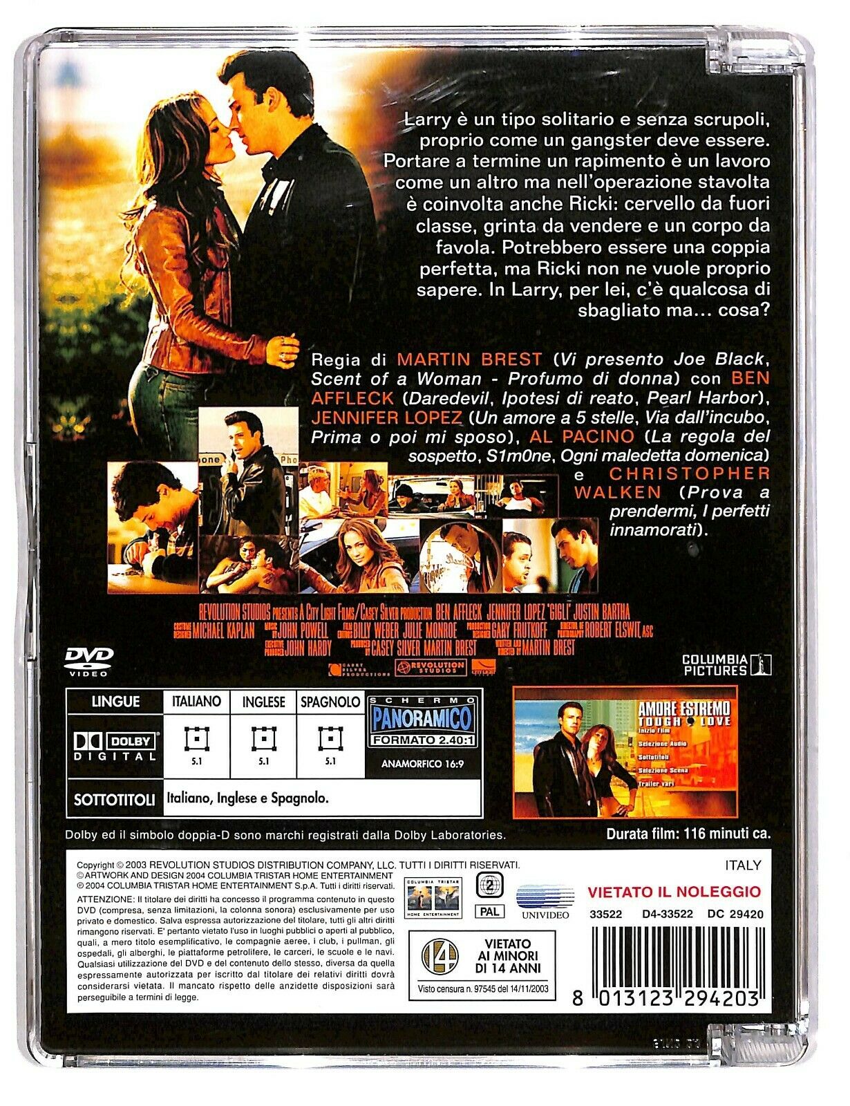 EBOND Amore Estremo. Tough Love Con Ben Affleck, Jennifer Lopez Sjb DVD D585570