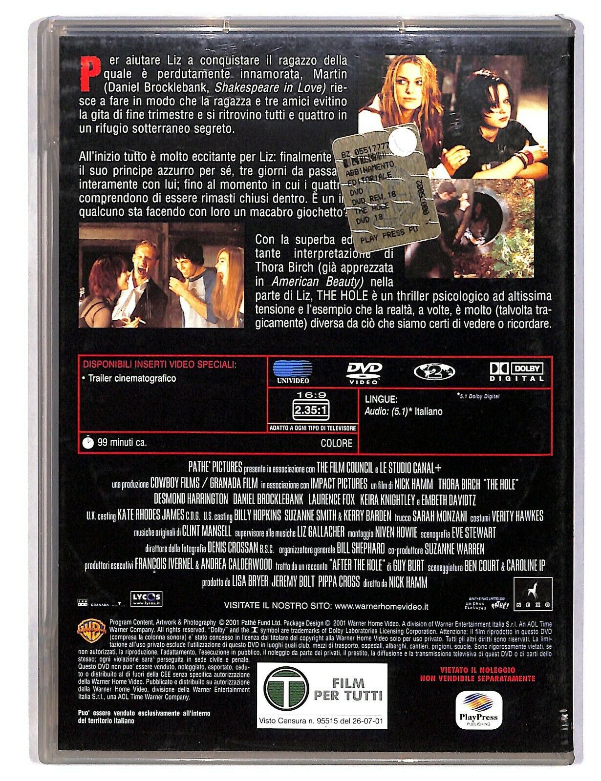 EBOND  The Hole (2001) DVD Editoriale D586865