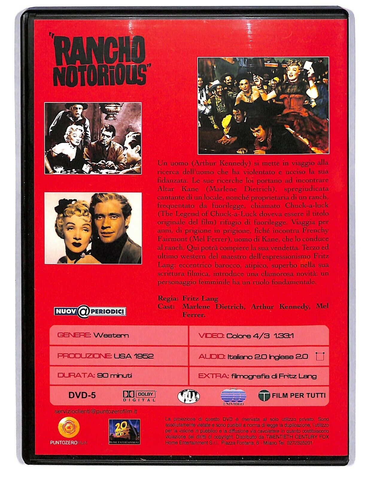 EBOND Rancho Notorious Con Marlene Dietrich, Arthur Kennedy DVD D587234