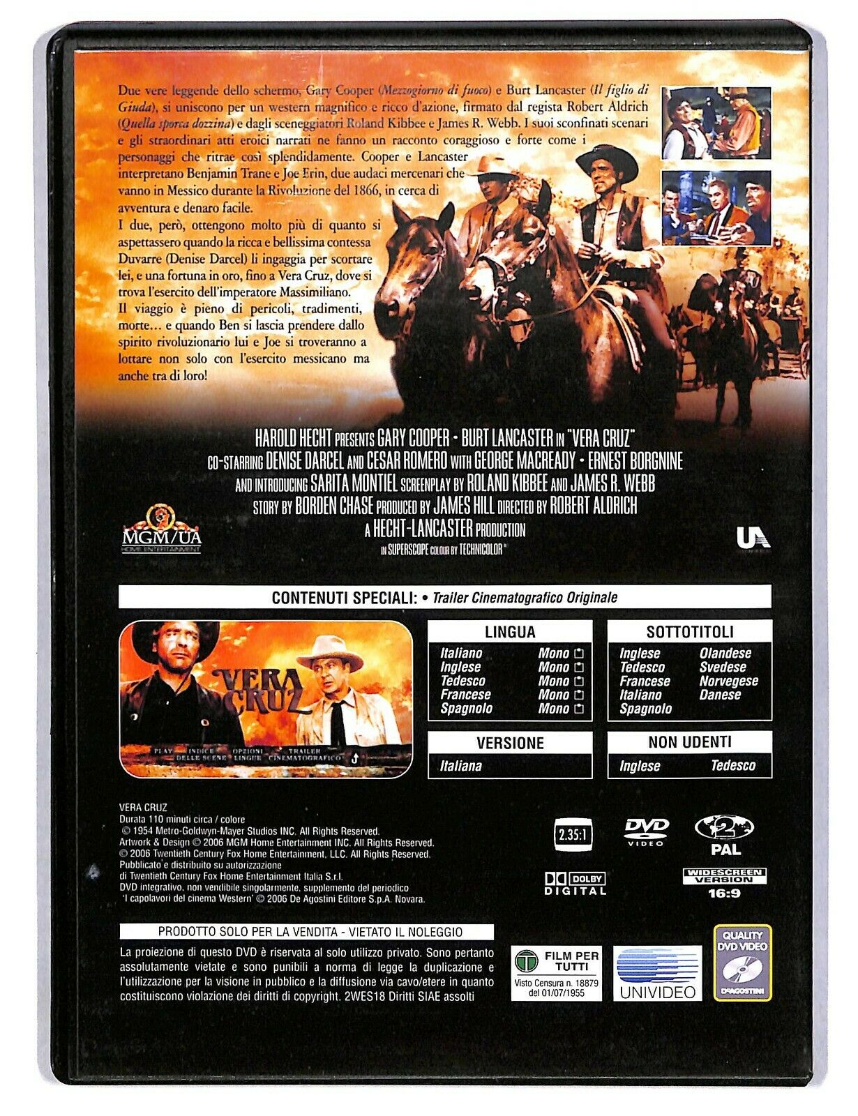 EBOND Vera Cruz Con Gary Cooper, Burt Lancaster DVD Editoriale D587253