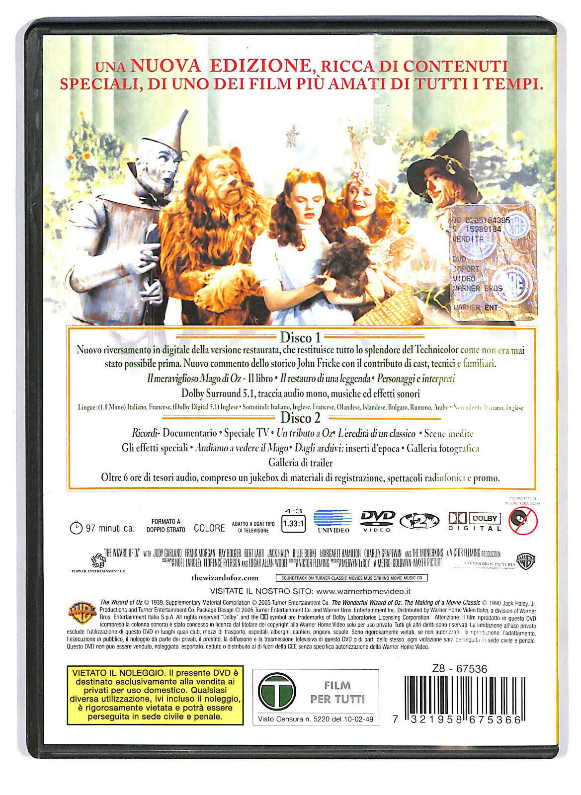 EBOND Il Mago Di Oz  (1939) DVD EDizione Speciale Due Dischi D587354