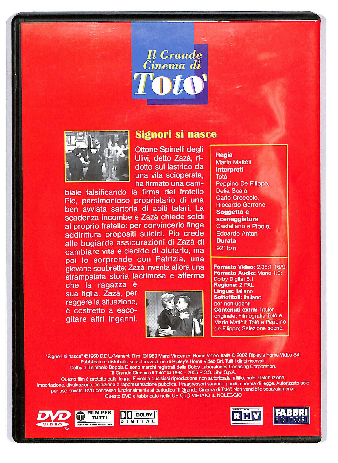 EBOND Il Grande Cinema Di Toto - Signori Si Nasce DVD  Editoriale D587529