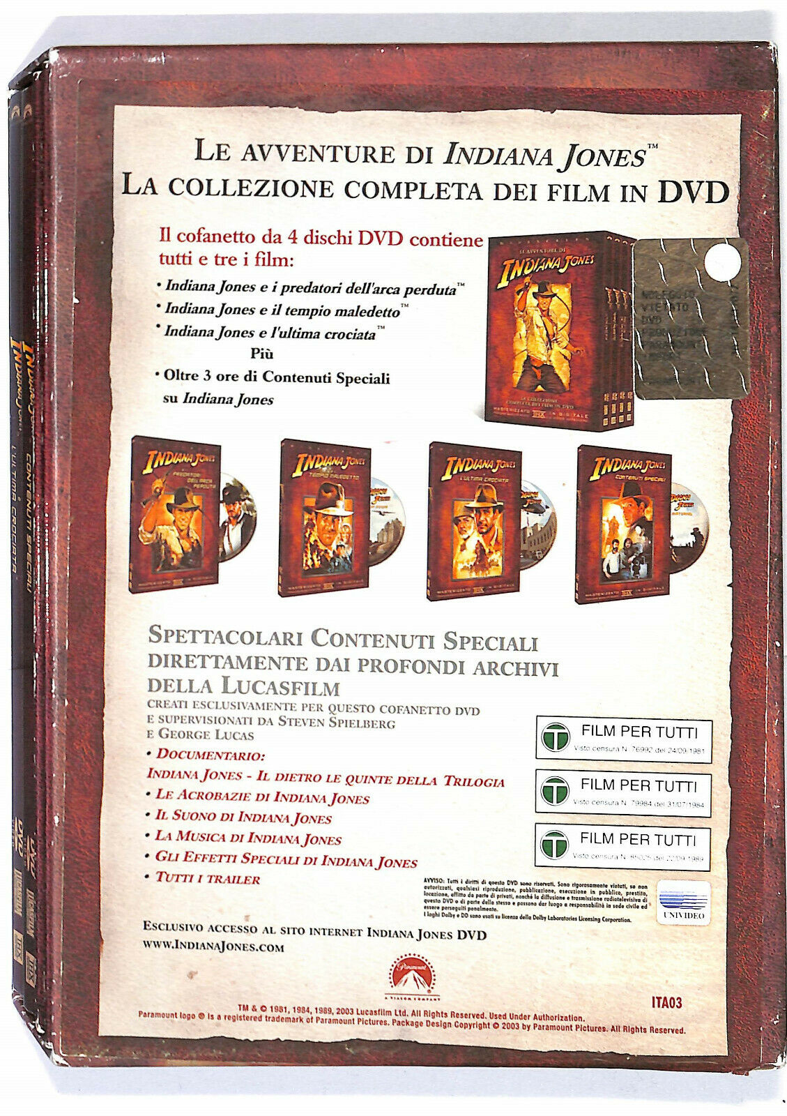 EBOND  Indiana Jones Cofanetto DVD D588907